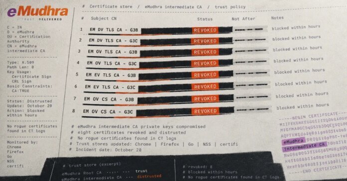 Emergency Fixes Issued as Eight eMudhra CA Keys Compromised